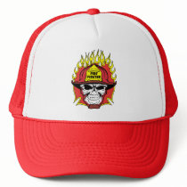 Firefighter Skull Mesh Hat