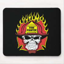 Firefighter Skull Mouse Pads