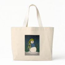 Firefighter Snowman Canvas Bag