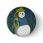 Firefighter Snowman Button