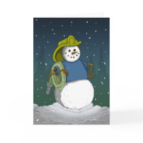 Firefighter Snowman Card