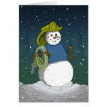 Firefighter Snowman Card