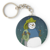 Firefighter Snowman Key Chains