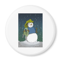 Firefighter Snowman Refrigerator Magnet