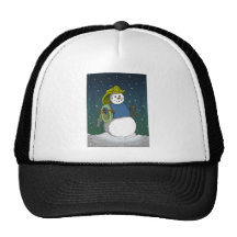 Firefighter Snowman Trucker Hat