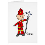 Firefighter Stick Figure Card
