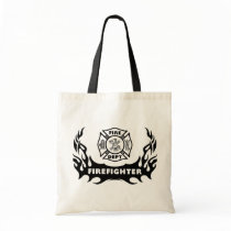Firefighter Tattoo Tote Bags