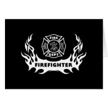 Firefighter Tattoo Greeting Cards