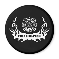 Firefighter Tattoo Fridge Magnet