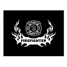 Firefighter Tattoo Postcards