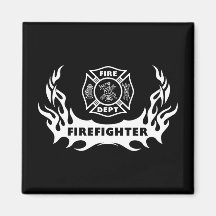 Firefighter Tattoo Refrigerator Magnets