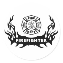 Firefighter Tattoo Round Sticker