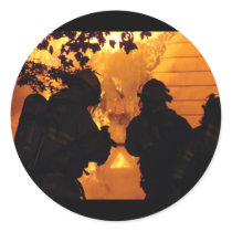 Firefighter Team Round Stickers