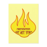 FIREFIGHTERS ARE HOT STUFF POST CARD