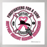 Firefighters For A Cure Breast Cancer Poster