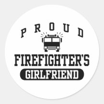 Firefighter's Girlfriend Round Stickers