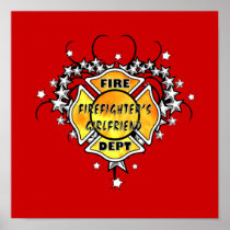 Firefighters Girlfriend Tattoo Posters