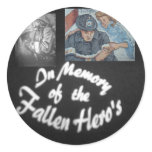 firefighters memorial round stickers