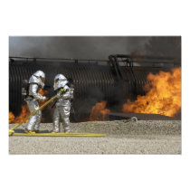 Firefighters neutralize a live fire