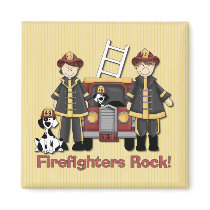 Firefighters Rock Fridge Magnet