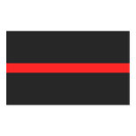 Firefighter's Thin Red LIne Rectangle Stickers