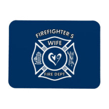 Firefighters Wife Maltese Heart Flexible Magnets