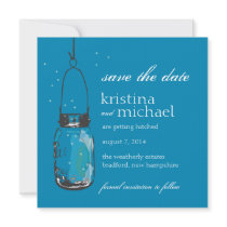 Fireflies & Mason Jar Save the Date Personalized Invite