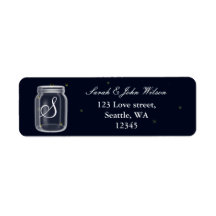 fireflies mason jar wedding ,return address label