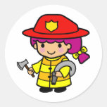 Firegirl Round Sticker