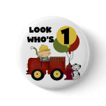Fireman 1st Birthday Tshirts and Gifts Buttons