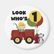 Fireman 1st Birthday Tshirts and Gifts Refrigerator Magnet