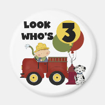 Fireman 3rd Birthday T-shirts and Gifts Magnets