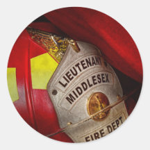 Fireman - Everyone loves red Round Stickers