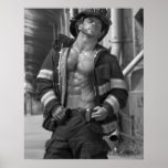 Fireman Firefighter Hunk Poster posters