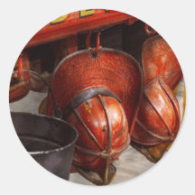 Fireman - Hats - I volunteered for this Round Sticker