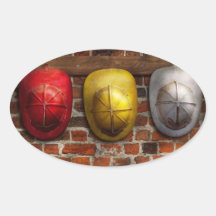 Fireman - Hats - Pick a hat, any hat Oval Stickers