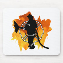 Fireman In Flames Mousepad