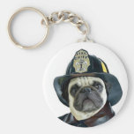 Fireman Pug keychain