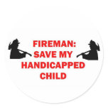 Fireman Save My Handicapped Child Sticker