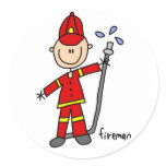 Fireman Stick Figure Sticker