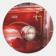 Fireman - Ward La France Round Stickers