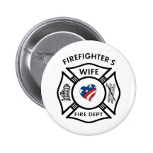 Fireman Wives USA Pinback Buttons