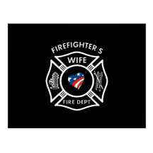 Fireman Wives USA Postcard
