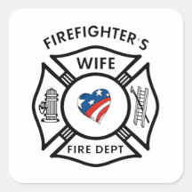 Fireman Wives USA Square Stickers