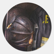 Fireman - Worn and used Round Stickers