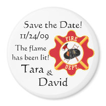 Fireman's Save the Date! Magnet