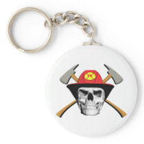 Fireman's Skull Key Chain