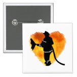 Firemen Love Flames Pinback Buttons