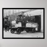 Firemen Posed on Fire Engine in New York City 1912 Print