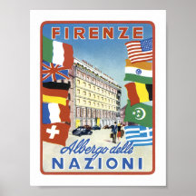 Firenze Albergo delle Nazioni w/o border Posters